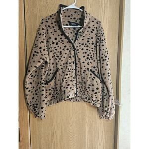 Coffee shop NY  XL animal print snap front cropped jacket